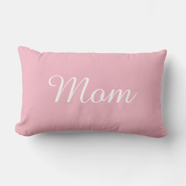 Elegant Script Mum Quote Modern Chic Pink Lumbar Cushion (Front)