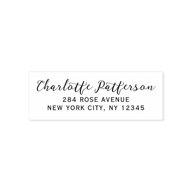 Elegant Script Name and Return Address Self-inking Stamp (Design)