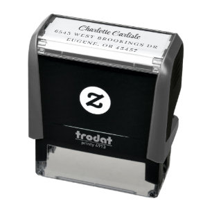 Elegant Script Name and Return Address Self-inking Stamp