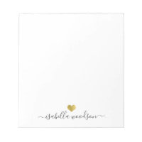 Elegant Script Name Faux Gold Foil Heart