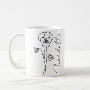Elegant Script Name February Birth Flower Violet Coffee Mug