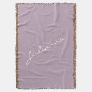 Elegant Script Name Lavender Minimalist Custom Throw Blanket