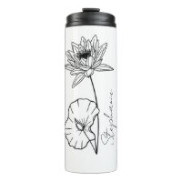 Elegant Script Name Lotus July Birth Month Flower