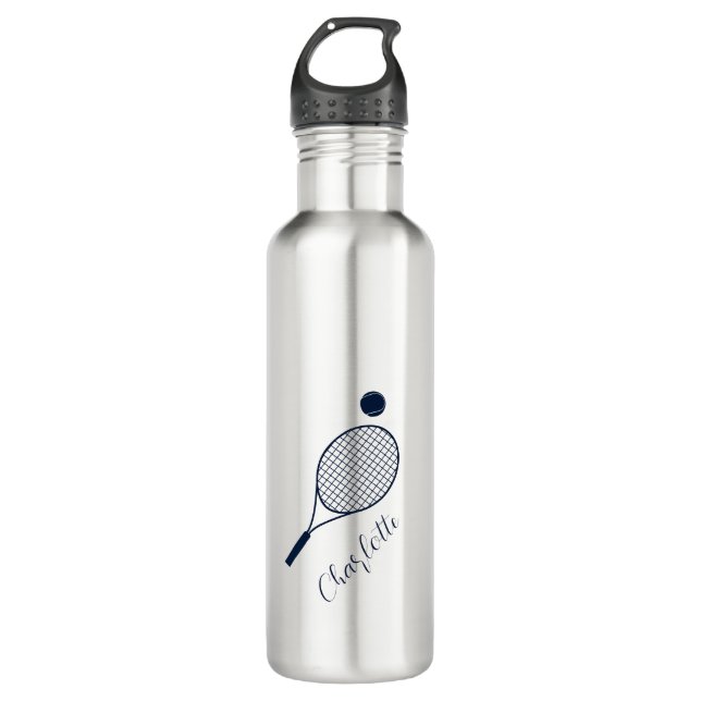 Elegant Script Name Monogram Tennis Club 710 Ml Water Bottle (Front)