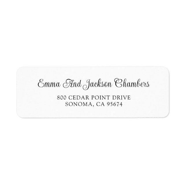 Elegant Script Name Newlywed Return Address Label (Front)