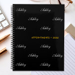 Elegant Script Name Pattern Personalised Planner<br><div class="desc">Customise the text, and easily create your personalised planner. To change the background or text colour, click EDIT DESIGN. You can TRANSFER this DESIGN to other Zazzle products and adjust it to fit most Zazzle items. Standard Studio designs are made in high-resolution graphics for professional print. Thank you for choosing...</div>