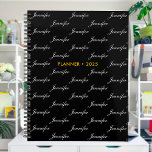 Elegant Script Name Pattern Personalised Planner<br><div class="desc">Customise the text, and easily create your personalised planner. Click EDIT DESIGN to change the background colour or text colour. You can TRANSFER this DESIGN to other Zazzle products and adjust it to fit most Zazzle items. Standard Studio designs are made in high-resolution graphics for professional print. Thank you for...</div>