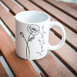 Elegant Script Name Poppy August Birth Flower Coffee Mug<br><div class="desc">Elegant,  minimalist and modern black hand drawn poppy flower,  August birth month flower with customisable name in elegant script,  personalised gift for any occasion,  including Birthdays,  gifts for bridesmaids,  best friends,  Christmas,  and more.</div>