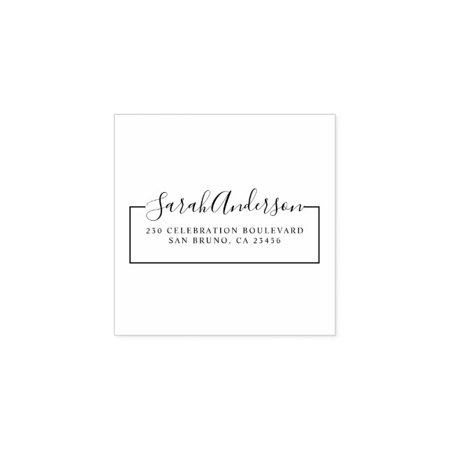 Elegant Script Name & Return Address | Custom Rubber Stamp (Imprint)