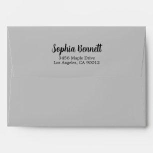 Elegant Script Name Return Address White 5x7 DIY  Envelope