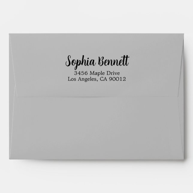 Elegant Script Name Return Address White 5x7 DIY  Envelope (Back (Top Flap))