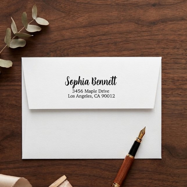Elegant Script Name Return Address White 5x7 DIY  Envelope (Creator Uploaded)