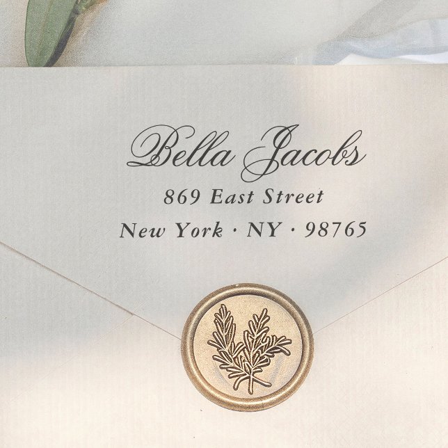 Elegant Script Name & Surname Return Address Self-inking Stamp (Creator Uploaded)