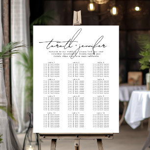 Elegant Script Names Elegant Wedding Seating Poster