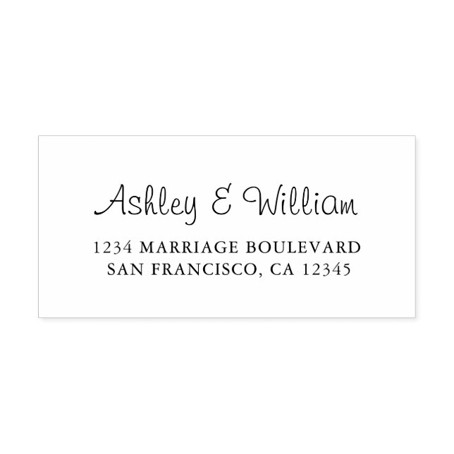 Elegant Script Names Wedding Return Address Self-inking Stamp (Design)