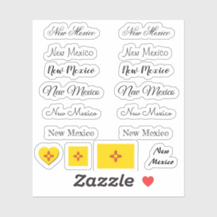 Elegant script New Mexico & Flag USA /name Set