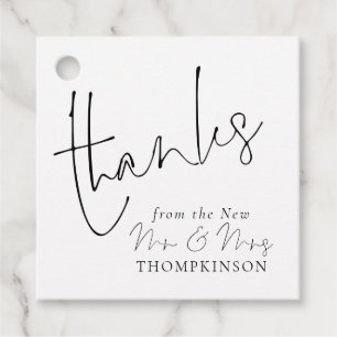 Elegant Script New Mr Mrs Wedding Any Colour Favour Tags