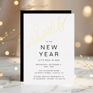 Elegant Script New Year Party Gold
