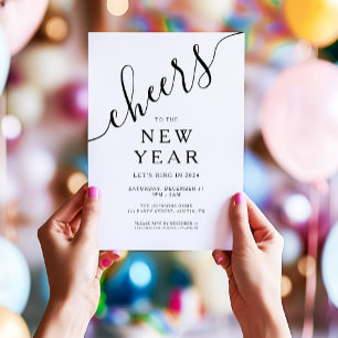 Elegant Script New Year's Eve Party Invitation