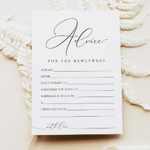 Elegant Script Newlywed Advice Card