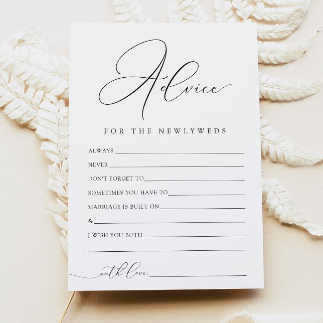 Elegant Script Newlywed Advice Card (Creator Uploaded)
