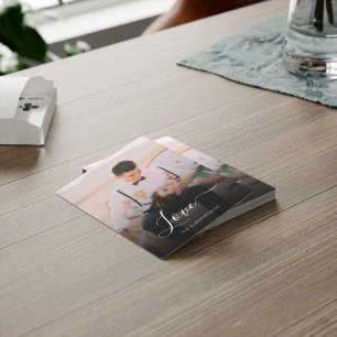 Elegant Script Newlyweds Photo Wedding Swag Playing Cards