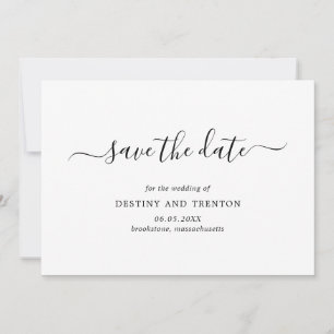 Elegant Script Non Photo Simple Modern Wedding Save The Date