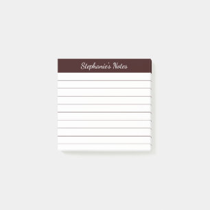 Elegant Script Notes Brown Lined