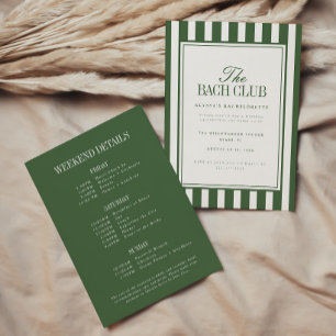 Elegant Script Olive Green Bachelorette Weekend Invitation