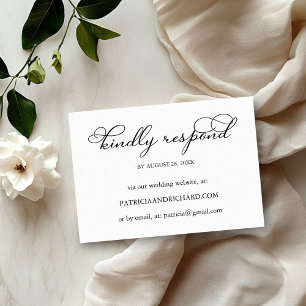 Elegant Script Online Wedding RSVP Card