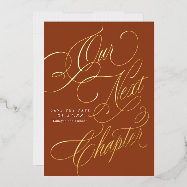 Elegant Script Our Next Chapter Save the Date (Envelope)
