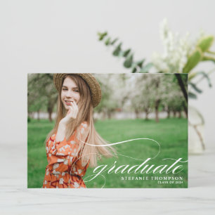 Elegant Script Overlay   Photo Graduation Party Invitation
