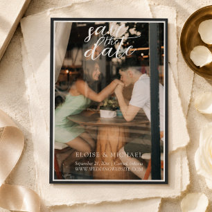 Elegant Script Overlay Photo Save The Date