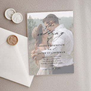 Elegant Script Overlay Photo Wedding Acrylic Invitations