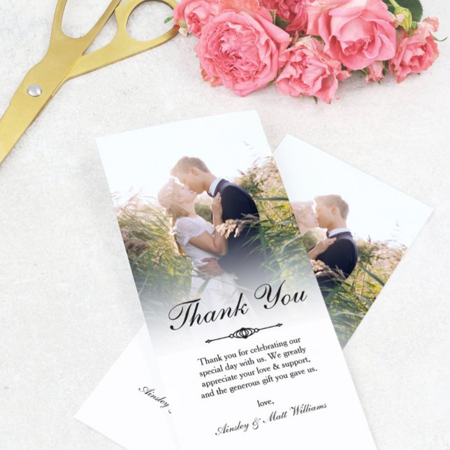 Elegant Script Overlay Wedding Photo Thank You (Creator Uploaded)