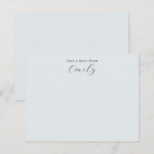 Elegant Script Pale Blue Personalised Flat Card