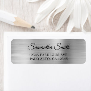 Elegant Script Pale Metallic Silver