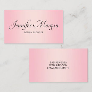 Elegant Script Pale Pink Ombre Business Card
