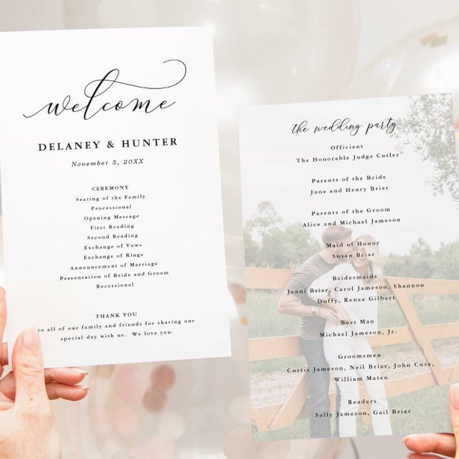 Elegant Script Paper Double Sided Photo Program (Creator Uploaded)