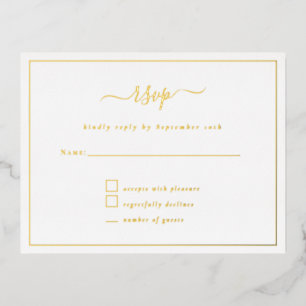 Elegant Script Party RSVP card Luxury Foil