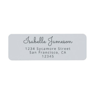 Elegant Script Pastel Blue Custom Return Address