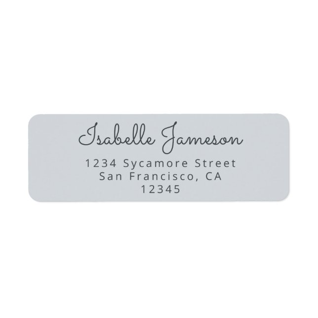 Elegant Script Pastel Blue Custom Return Address (Front)