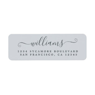 Elegant Script Pastel Blue Family Return Address