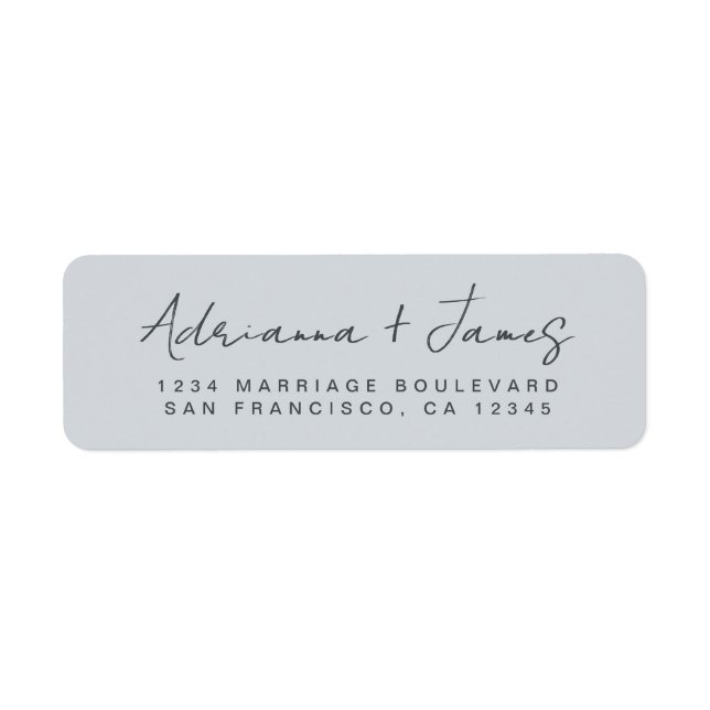 Elegant Script Pastel Blue Wedding  (Front)