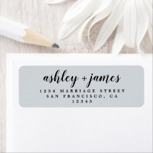 Elegant Script Pastel Blue Wedding Return Address