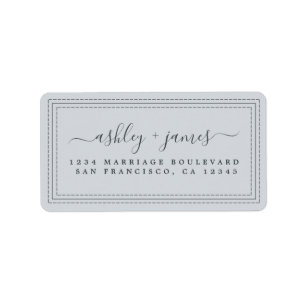Elegant Script Pastel Blue Wedding Return Address Label