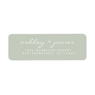 Elegant Script Pastel Green Wedding Return Address