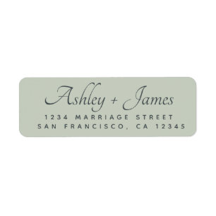 Elegant Script Pastel Green Wedding Return Address