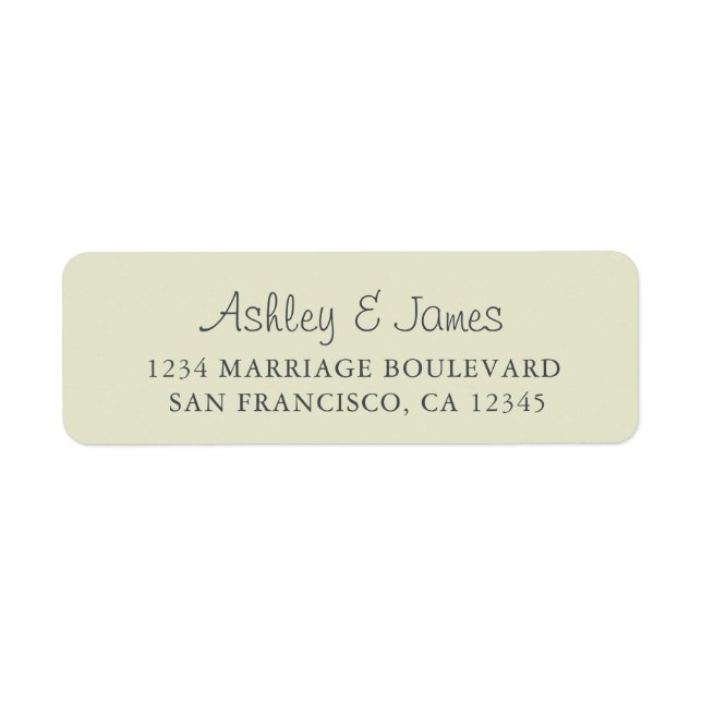 Elegant Script Pastel Green Wedding Return Address (Front)