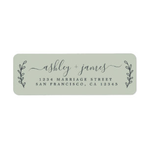 Elegant Script Pastel Green Wedding Return Address